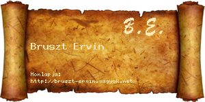 Bruszt Ervin névjegykártya