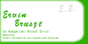 ervin bruszt business card